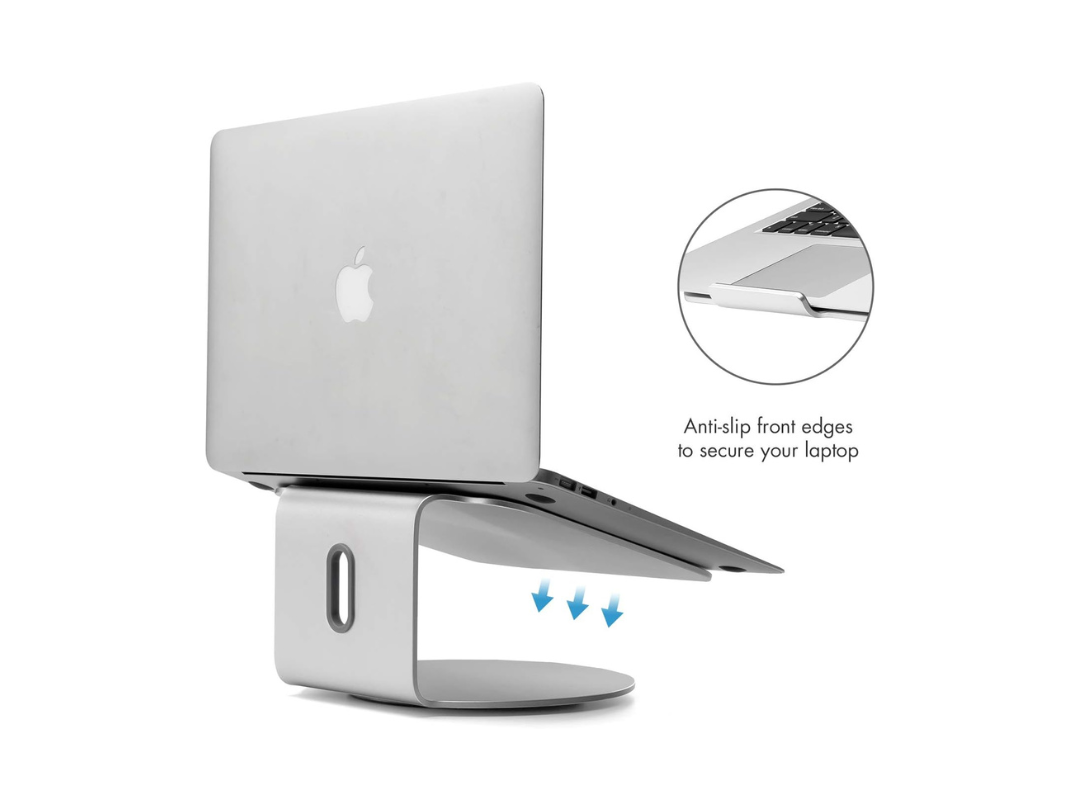 UPERGO Aluminum Laptop Stand with Swivel Base - Silver in Qatar UPERGO Aluminum Laptop Stand with Swivel Base - Silver in Qatar